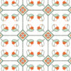 Détail motif carreaux de ciment Tulipes cabochons orange vert amande - Mon Carré Créatif
