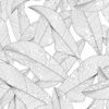 Détail motif végétal Méli-mélo feuillage exotique noir fond blanc - Mon Carré Créatif