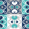 Détail motif carreaux de ciment Duos de cœurs camaïeu de bleu - Mon Carré Créatif