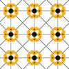 Détail motif carreaux de ciment Alliance fleurie jaune or - Mon Carré Créatif