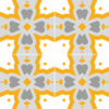 Détail motif carreaux de ciment Fleur de plume jaune gris blanc - Mon Carré Créatif