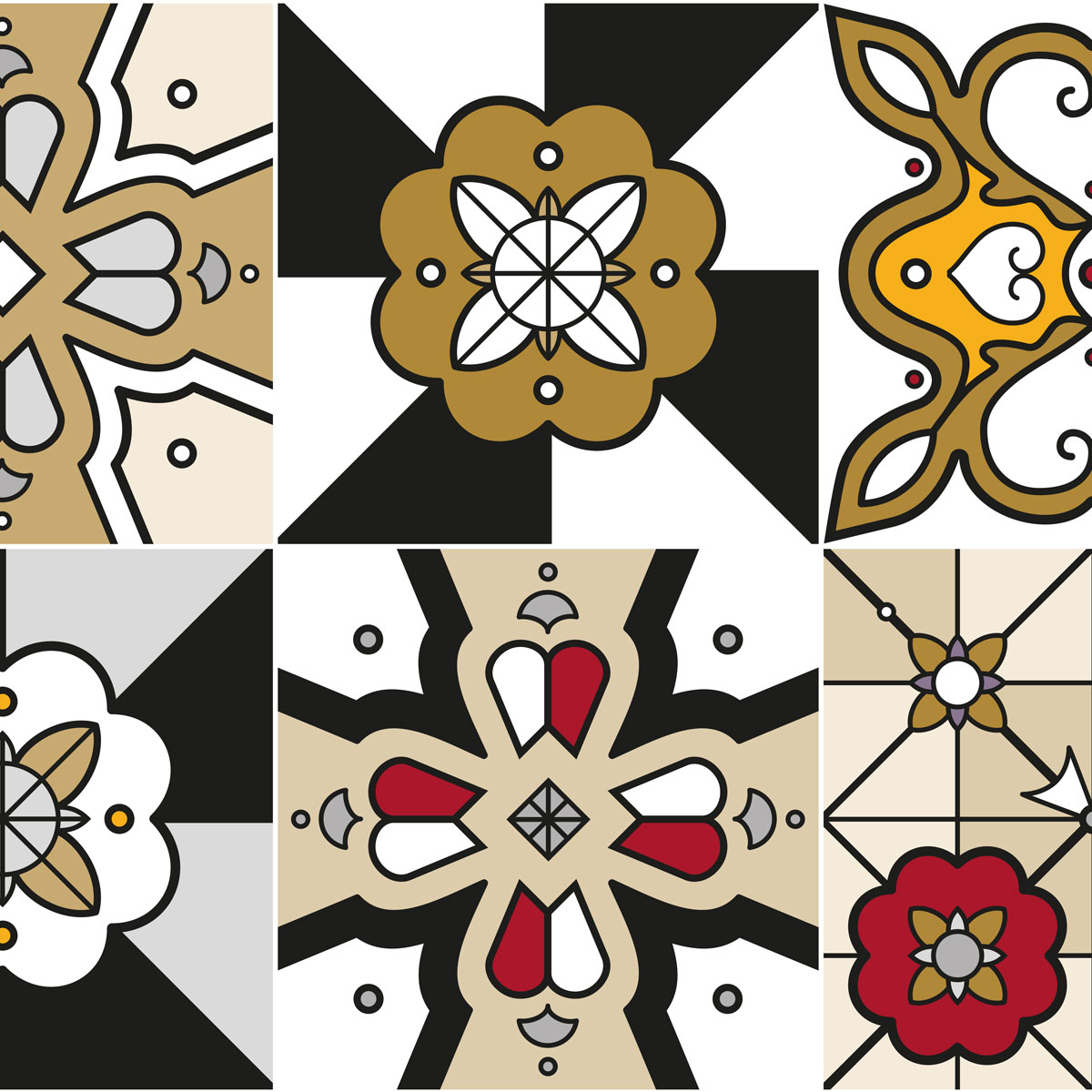 Adhésif meuble Pêle-mêle bordeau or noir – Image 3