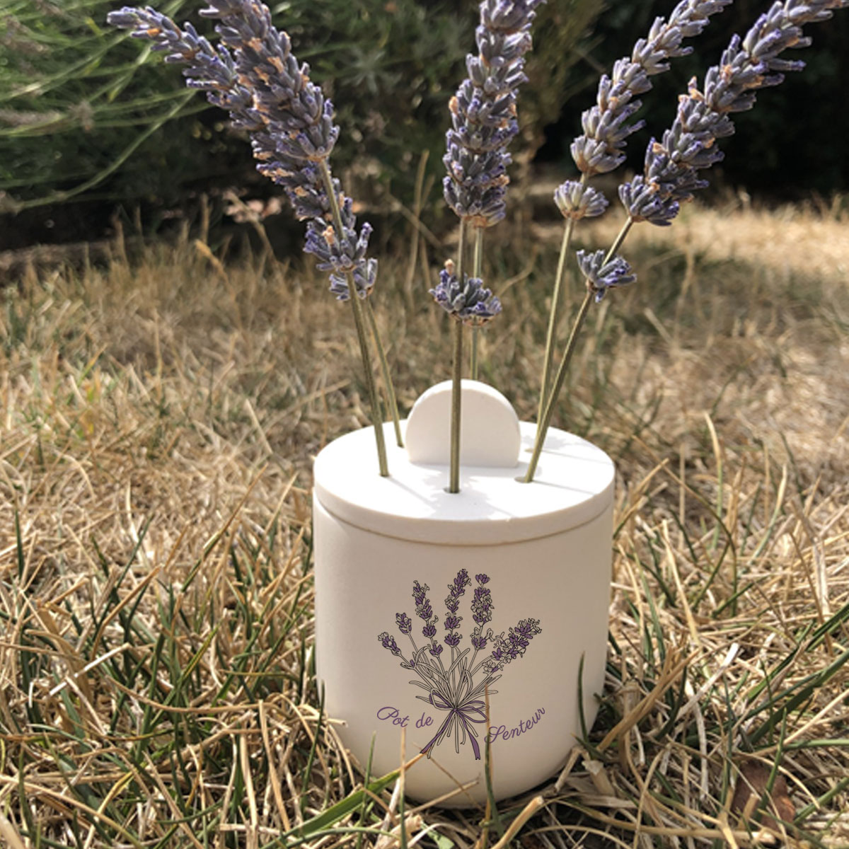 Pot de senteur Lavande fait main, double usage vase décoration - Mon carré créatif